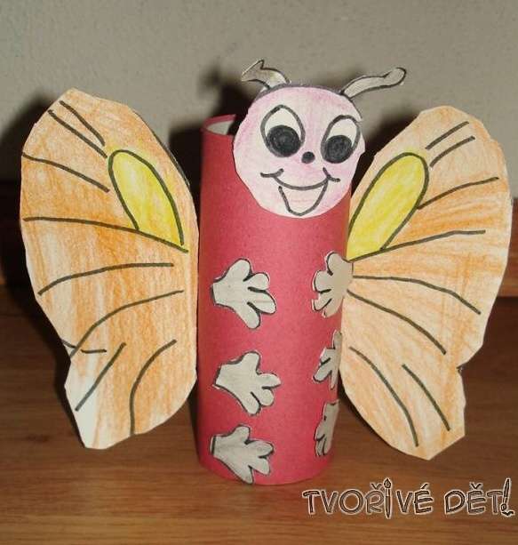 Tvoření z rolek od toaletního papíru - Motýlek
